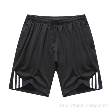 Dry-Fit Sweat aktif Shorts pèfòmans atletik Gason an